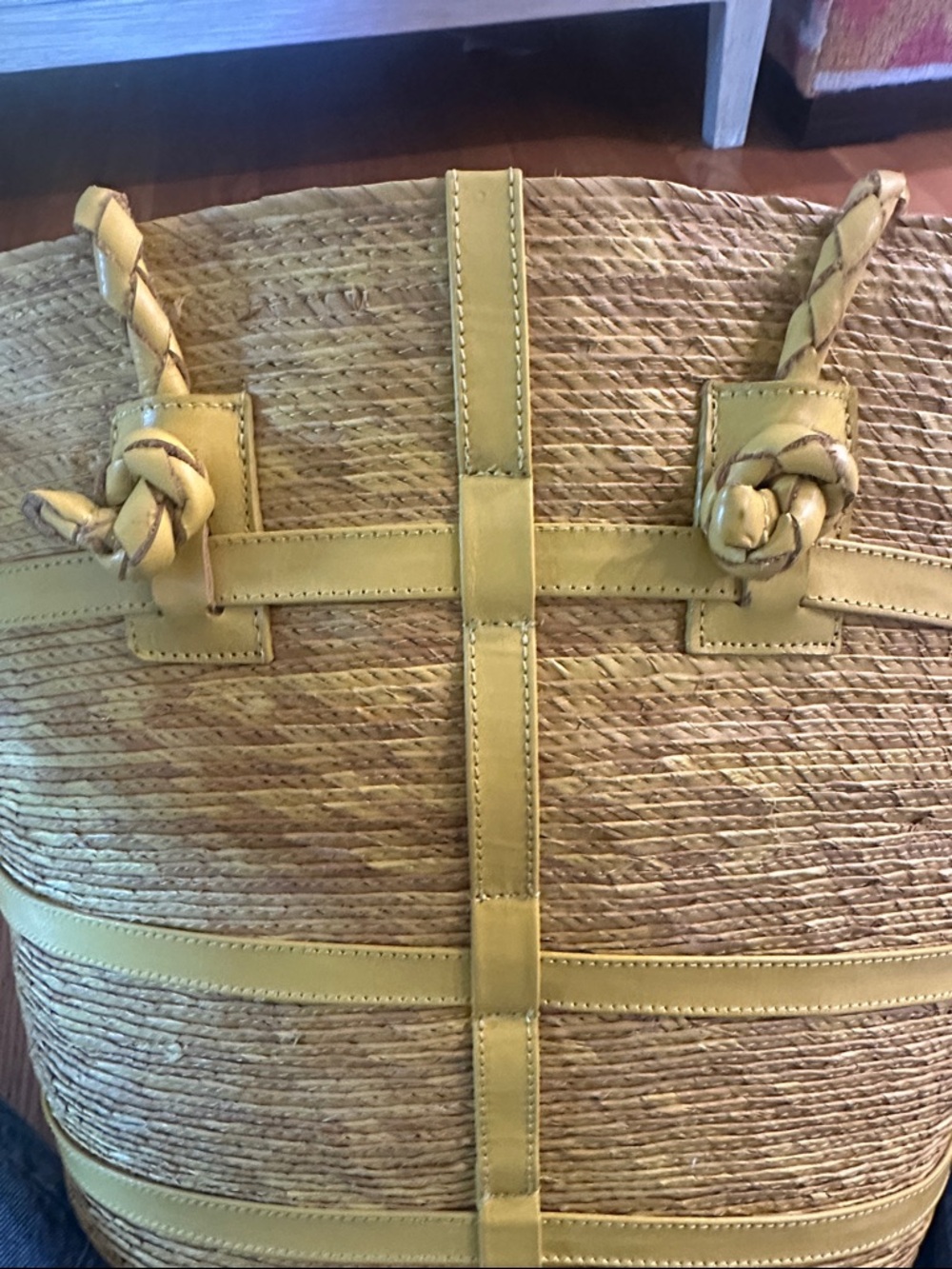 Altuzarra Yellow Braided-Handle Straw Tote - Picture 7 of 7